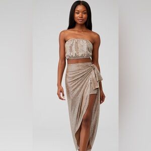 Show Me Your Mumu Gold Strapless Two-Piece Set